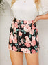 Plus Floral Print O-Ring Zip Front Skirt