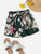 Plus Floral Print Self Tie Shorts