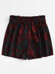 Plus Floral Print Frill Waist Shorts