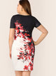 Plus Botanical Print Bodycon Dress