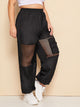 Plus Fishnet Insert Flap Pocket Windbreaker Pants