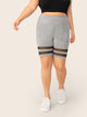 Plus Mesh Insert Heather Grey Cycling Shorts