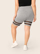 Plus Mesh Insert Heather Grey Cycling Shorts