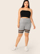 Plus Mesh Insert Heather Grey Cycling Shorts