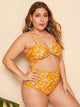 Plus Floral Cut-out One Piece Swimwear