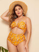 Plus Floral Cut-out One Piece Swimwear