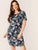 Plus Curved Hem Tropical Print Dress