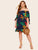 Plus Tropical Print Knot Cuff Bardot Dress