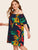 Plus Tropical Print Knot Cuff Bardot Dress