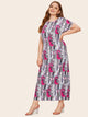 Plus Abstract Print Maxi Dress