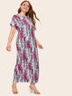 Plus Abstract Print Maxi Dress