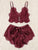 Plus Floral Lace Scallop Trim Lingerie Set