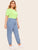 Plus Button Front Solid Jeans