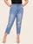Plus Raw Hem Ripped Jeans