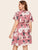 Plus Self Tie Floral Print Surplice Dress