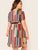  Plus Colorblock Belted Curved Hem Dress
