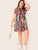  Plus Colorblock Belted Curved Hem Dress
