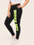 Plus High Waist Neon Slogan Print Leggings