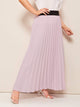 SHEIN Plus Contrast Wide Waistband Pleated Skirt