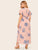 Plus Floral Print Belted Maxi Dress