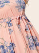 Plus Floral Print Belted Maxi Dress