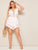 Plus Drawstring Waist Cut-out Romper