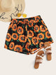 Plus Sunflower Print Shorts