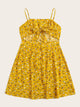  Plus Ditsy Floral Tie Back Self Belted Slip Dress