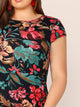 Plus Floral Print Form Fitted Dress