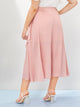 SHEIN Plus Solid Asymmetrical Wrap Knotted Skirt