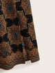 SHEIN Plus Tribal Print Split Hem Skirt