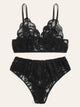 Plus Floral Lace Lingerie Set