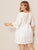 Plus Solid Eyelet Embroidery Babydoll Blouse