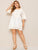 Plus Solid Eyelet Embroidery Babydoll Blouse