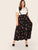 SHEIN Plus Dot & Fruit Print Pinafore Skirt