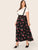 SHEIN Plus Dot & Fruit Print Pinafore Skirt