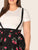 SHEIN Plus Dot & Fruit Print Pinafore Skirt