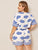 Plus Tribal Print Drawstring Waist Romper