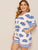 Plus Tribal Print Drawstring Waist Romper