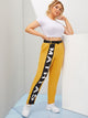 Plus Letter Print Belted Pants