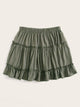 Plus Ruffle Hem lettuce Frill Skirt