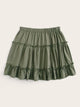 Plus Ruffle Hem lettuce Frill Skirt