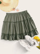 Plus Ruffle Hem lettuce Frill Skirt