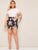 Plus Zip Up Floral Print Skirt