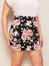 Plus Zip Up Floral Print Skirt