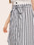 Plus Button Front Striped Belted Skirt