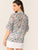 Plus V-cut Choker Floral Print Butterfly Sleeve Blouse