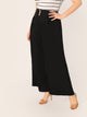 Plus Pearls Detail Wide Band Waist Culotte Pants