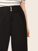 Plus Pearls Detail Wide Band Waist Culotte Pants