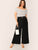 Plus Pearls Detail Wide Band Waist Culotte Pants